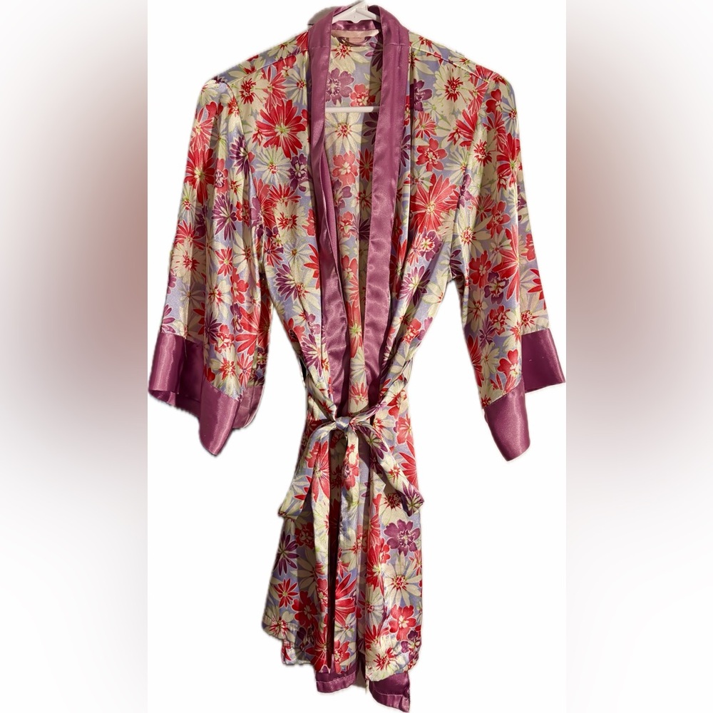 Vintage Victoria's Secret Floral Satin Robe